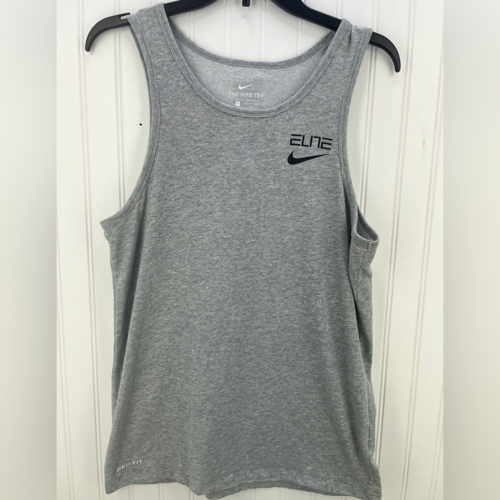 Nike Elite men’s Drifit grey athletic cut tank top M